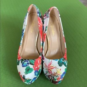 Floral 5" high heels.